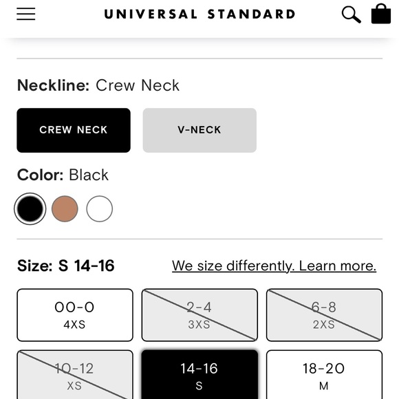 Universal Standard Ashely Cap Sleeve Tee Black size 14/16 - Picture 8 of 9